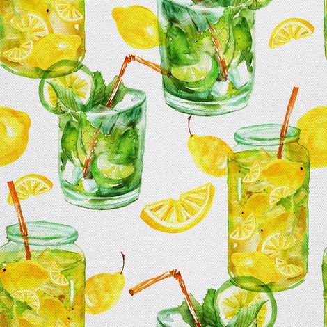 Outdoor-Dekostoffe Oxford - Motiv Limonade Aquarell (1/5)