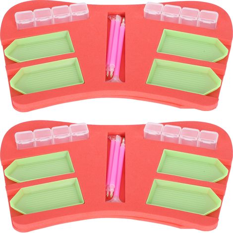 2 Sets Accessoires de Peinture Diamant Bac Organisateur Porte‑Outils Multi‑Lot avec Stylos (1/5)