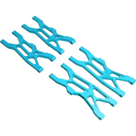 Bras de suspension inférieurs avant et arrière en alliage d'aluminium pour voiture RC ARRMA 1/10 Kraton bleu (1/5)