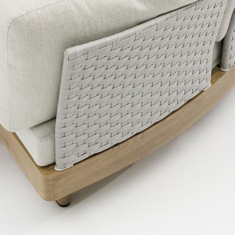 GAMORA - divano dx con struttura in alluminio effetto legno (1/4)