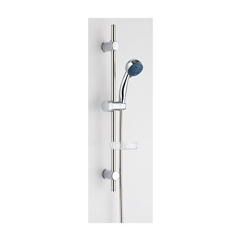 SALISCENDI DOCCETTA 3 GETTI GERANIO EFFE  ABS CROMATO TUBO MM 19 + FLEX CM 150 + D.MM 74