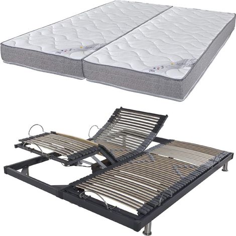 Matelas et sommier 2x70x190 Mousse - S50 - Soutien medium - Fabriqué en France (1/5)
