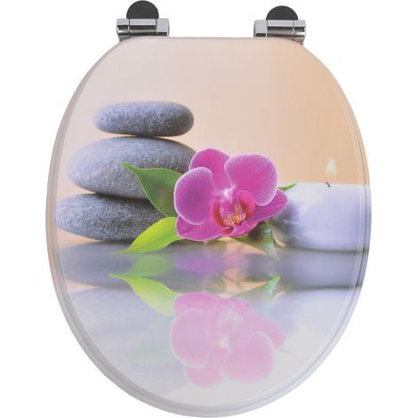 Homseat MDF Toilet Seat with Soft Close function, Orchid and Massage Stones (1/4)