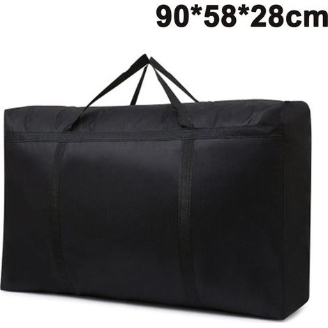 150L grand sac de rangement pour couette à glissière, sac de rangement pliant pour vêtements avec poignée renforcée, sac de rangement sous le lit pour la literie, couverture, tissu, oreiller, noir (1/5)