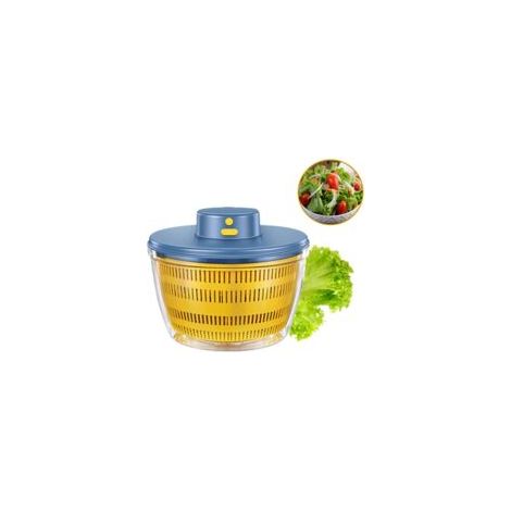 Centrifugadora automática inalámbrica USB de 4000 ml para ensaladas, deshidratador automático de frutas y verduras, recipiente para servir, secado rápido, utensilio de cocina en un color moderno - Cre
