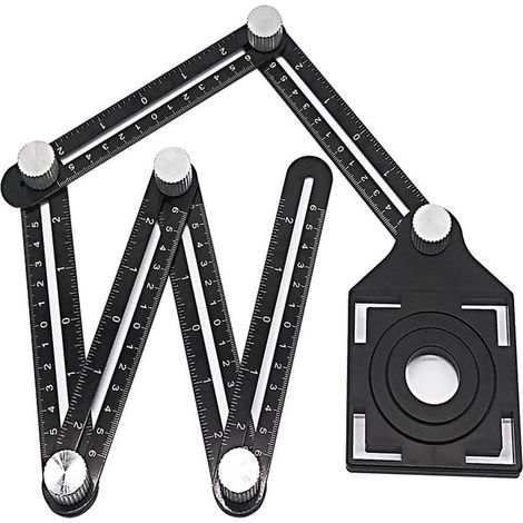 Outil de gabarit multi-angle règle de mesure règle en alliage d'aluminium multifonctions souverain règle poreuse outil de rapporteur,outil de gabarit d'angle,convient aux travailleurs GROOFOO
