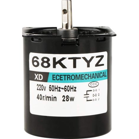 Moteur Synchrone 68KTYZ AC 220V 28W, Aimant Permanent à Basse Vitesse, CW/CCW, 40 RPM, Pôle à Griffes à Couple Élevé pour Tourne-disque (1/5)
