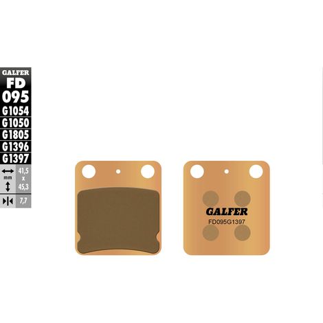 Pastillas de freno Galfer KH054 de metal sinterizado (doradas) para ATV