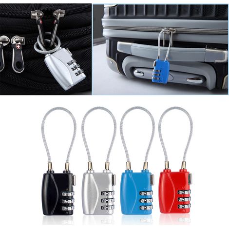 Mini cadenas de sécurité pour bagages, approuvé par la TSA, compatible avec les valises, les armoires et les sacs d'ordinateur. (1/5)