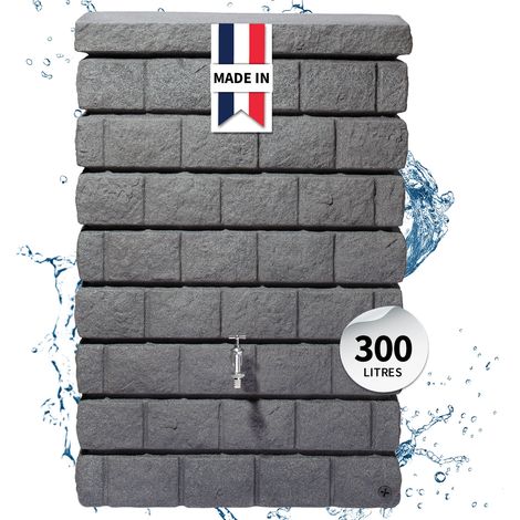 GARANTIA ROCKY JR Réservoir 300L, gris granit - design unique et écologique pour une collecte d'eau optimisée (1/5)