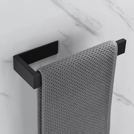 Porte-serviette en acier inoxydable 304, anneau mural sans perçage, accessoire de salle de bain argenté, fixation adhésive pour WC et toilettes. (1/5)