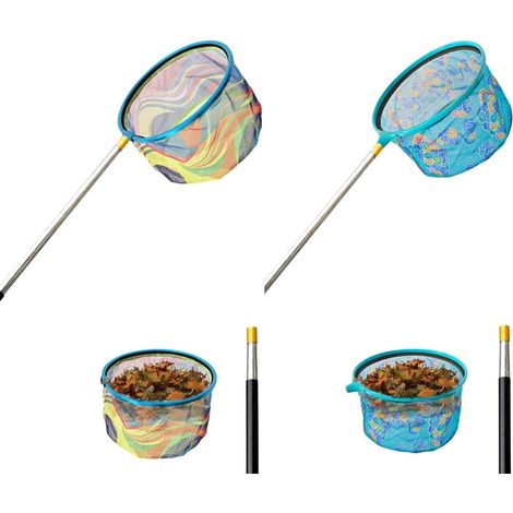 Épuisette de piscine - 148,5 cm À mailles fines Avec manche télescopique 16 profondeur Pour piscine, étang, spa (A+B) A + +. (1/5)