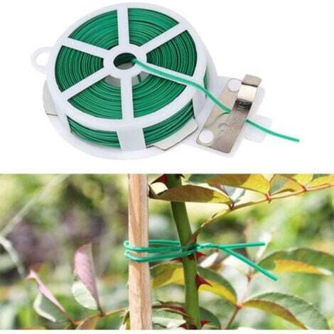50M Green Garden Wire, Garden Ties for Plants, Metal Wire for Gardening with Plastic Coating (1/4)