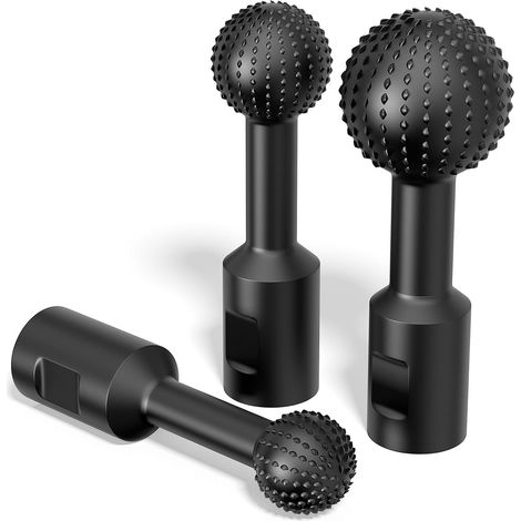 Set di 3 Frese Sferiche per Legno con Attacco M14 per Smerigliatrice Angolare - Sgorbie Rotanti Ø 25/30/40 mm - Utensile per Scultura, Incavo e Levigatura - Acciaio al Carbonio (Standard Europeo) (1/5)