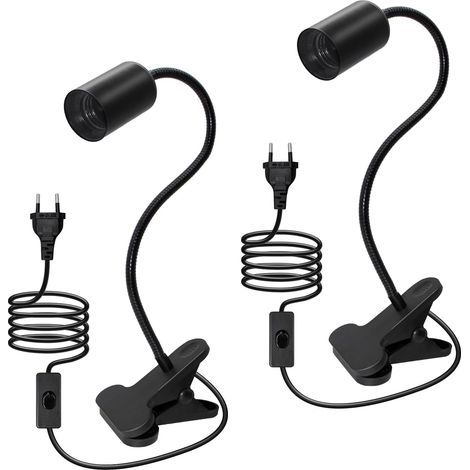 E27 Clip-on Lamp, 240cm Cable, 35cm Length, 360° Flexible Gooseneck, E27 Socket, Bedside Lamp with Switch (1/5)