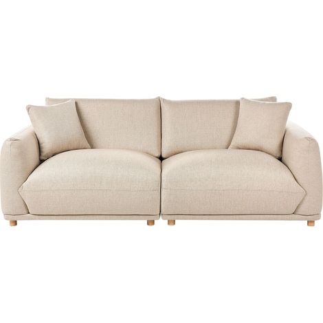 Sofa 3-Sitzer LUVOS Stoff Hellbeige (1/5)