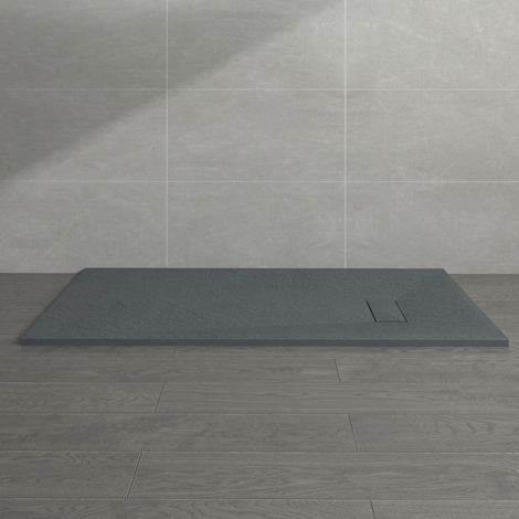 NRG 1700 x 700mm Anthracite SMC Rectangle Slate Effect Bathroom Shower Enclosure Tray (1/5)