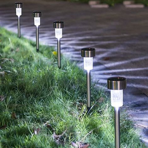 (11 pièces - Lumière blanche) Lampe solaire décorative de jardin, étanche, pour allée, terrasse, cour ou pelouse. Éclairage paysager idéal pour les allées, patios et pelouses. (1/5)