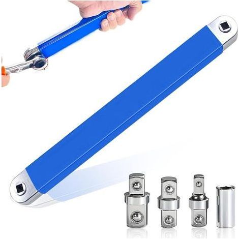 Winkel-Verlängerungsschlüssel mit 1/2", 1/4" und 3/8" Antriebsadapter, Winkel-Verlängerungsschlüssel für Mechaniker und Handwerker in der Garage (1/3)