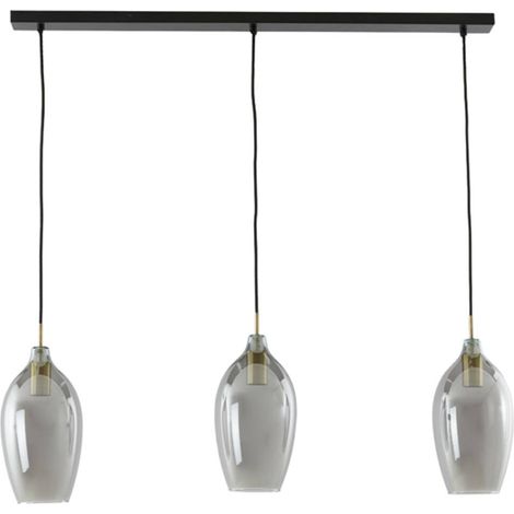 Light & Living - suspension - Lukaro - noir - verre - grande