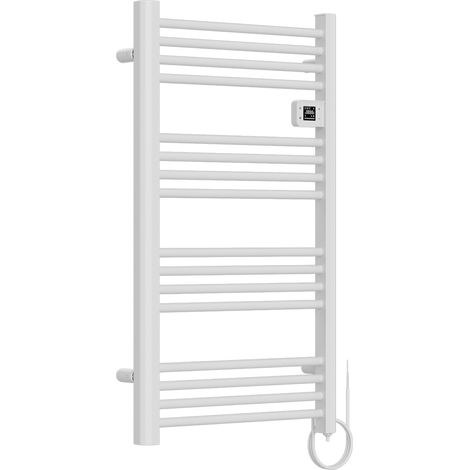 Sèche serviette aluminium 500W barres rondes - blanc - Voltman (1/4)