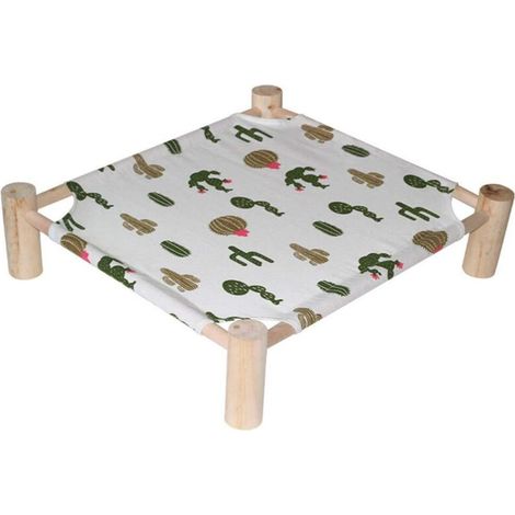 Cuccia rialzata per animali domestici, letto rialzato portatile da campeggio, cuccia per gatti, letto estivo, rete traspirante lavabile, cuccia per gatti in legno antiscivolo
