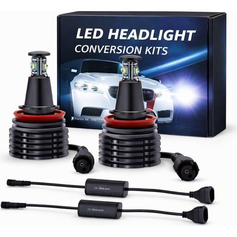2x Ampoules LED Angel Eyes H8 40W 360° pour BMW E70 / E71 / E60 / E61 / E63(07-) / E64(07-) / E90LCI / E92 / E93 - Garantie 3 (1/5)