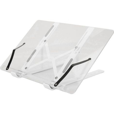 Chevalet pliable en acrylique pour livres, support ajustable multifonction avec pinces à pages, idéal pour les seniors, blanc. (1/5)