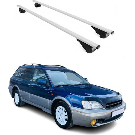 OMAC Dachträger Querträger für Subaru Legacy III 1999-2004 – Abschließbar – Max. 75 kg – 2 Stangen Stahl Silber (1/5)