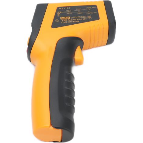 Digitales Infrarot-Thermometer, orange/schwarz, kontaktloses Temperaturmessgerät mit hintergrundbeleuchtetem LCD-Display (1/5)