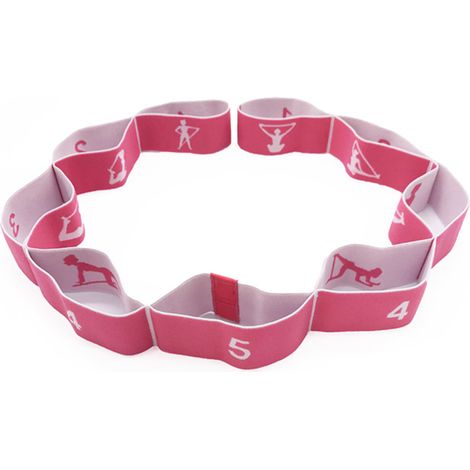 Sangle d'étirement pour le yoga avec 9 boucles, bande élastique épaisse pour le fitness et les étirements idéale pour les débutants et la pratique du yoga dansé.