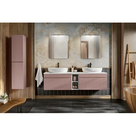 Ensemble complet de salle de bain 180 cm - Emblematic Rose - Livraison gratuite