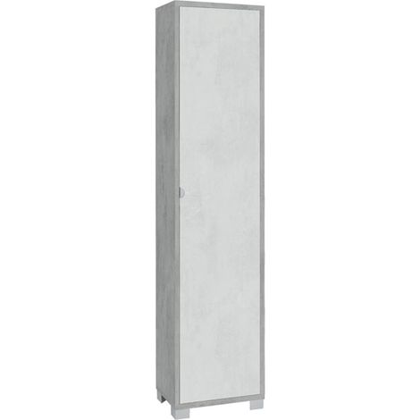 Colonna 1 Anta 43L x 29P x h190 – Finitura Cemento e Bianco Opaco – Sarmog (1/4)