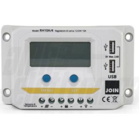 Regolatore di carica pwm 12-24v 10a alpha elettronica rh10a/4 (1/2)
