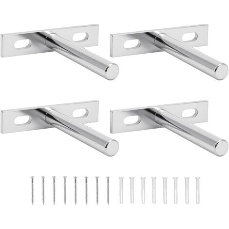 4 Pcs Fixation Invisible pour Étagère Mural en Bois, 75mm Supports Étagères Flottante avec Vis de Montage (1/5)