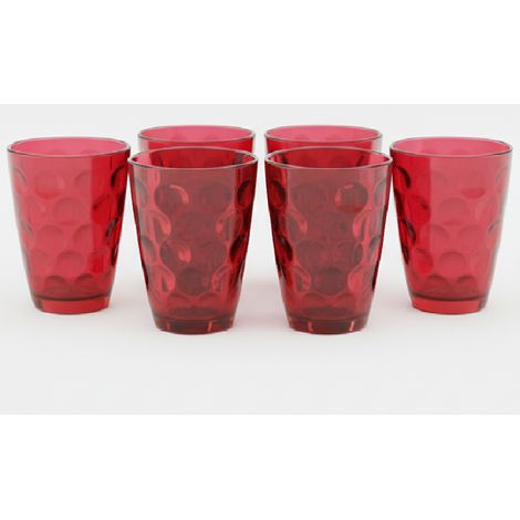 Set di 6 Bicchieri Barocco Rossi 28 cl per una Tavola Natalizia Elegante per Festeggiamenti Speciali natale Perfetti per Acqua, Soft Drink e Aperitivi