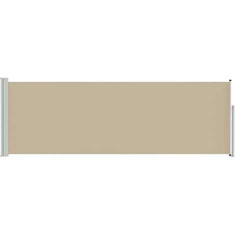Store latéral rétractable beige 300 x 100 cm polyester - Store extérieur balcon terrasse jardin protection UV (1/5)