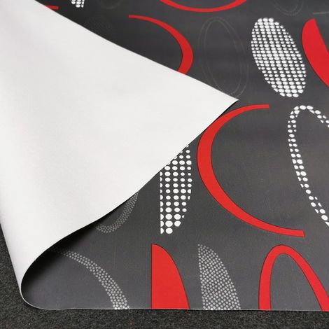 Nappe Toile cirée PVC sur Mesure, Tailles et Motifs au Choix, toile cirée pour Tables intérieures et extérieures - 140 x 100cm - Vision Noir.