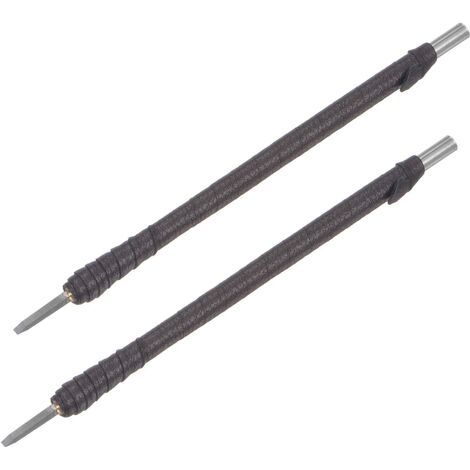 Wood Chisels Knife 2mm Tungsten Carbide Flat Tip Carving Woodworking Hand Tool 150mm Length with Leather Cloth Handle 2pcs (1/5)