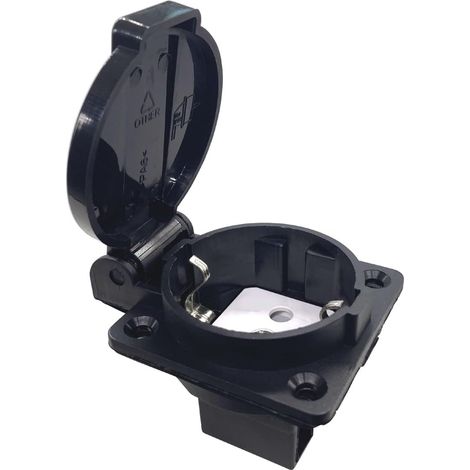 Prise Européenne étanche IP44 pour Prise de Type E/F, Prise Industrielle Allemande/Française étanche à la poussière avec Couvercle pour onduleur de Voiture, équipement électrique (1 Pièce) (1/5)