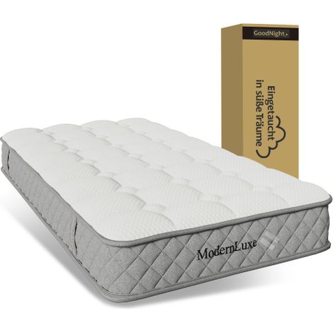 Matelas 7 zones ressorts ensachés 90x200x20cm H3 Oeko-Tex antidérapant