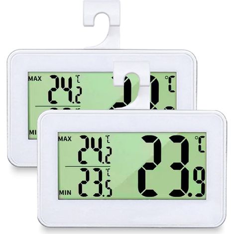Thermomètre pour réfrigérateur avec écran LCD, fonction d'enregistrement des températures hautes et basses, adapté aux cuisines, caves et caves à vin.