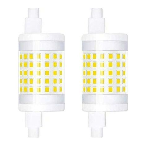 2-PCS Dimmable 10W R7S 78mm Ampoule LED Lampe Linéaire J78 T3 220V 360 Degrés 1000 Lumen équivalent 100W Ampoule Halogène Blanc Chaud 3000k pour Jardin, Couloir, Lampadaire, Projecteur [Classe énergét (1/5)