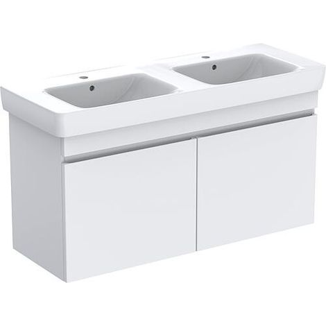 Meuble sous vasque+vasque céramique Geberit Renova Plan 1300x616x480 mm blanc (1/2)