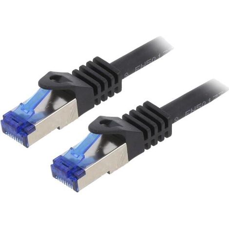 Cable reseau RJ45 male S-FTP Cat 6a noir - 0.5m