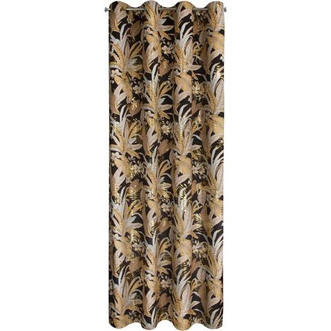 Cortina Adel de 140x250 cm, negra y dorada. (1/5)