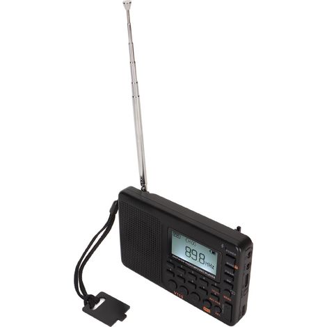 Radio FM/AM avec lecteur MP3, écran LCD rétroéclairé, enregistreur vocal intégré et batterie. (1/5)