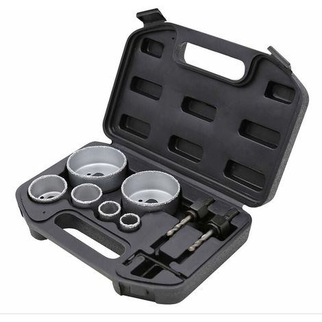 Set di seghe a tazza, set di utensili da 9 pezzi, punte per trapano per piastrelle Crown (1/3)