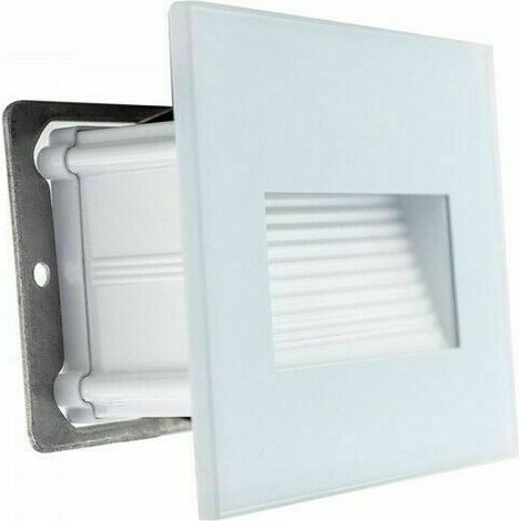 SEGNAPASSO LED 4W INCASSO SCATOLA 503 6400K 3000K 4000K IP65 CORNICE VETRO asimmetrico bianco nero Bianco Naturale - asimmetrico bianco