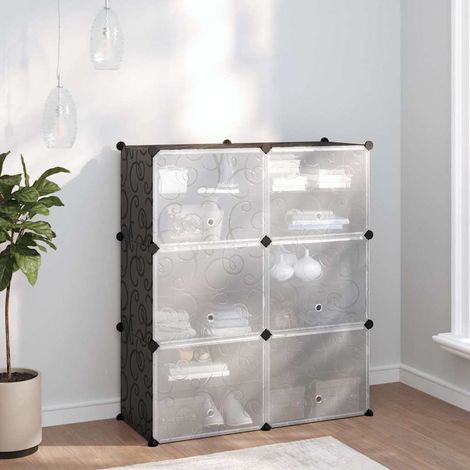 vidaXL Shoe Rack Black 84.5x31x93.5 cm PP (1/5)